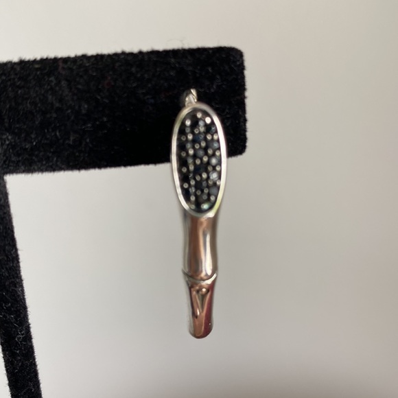 John Hardy Authentic Sterling Silver and Black Sapphire Earrings - Picture 7 of 12